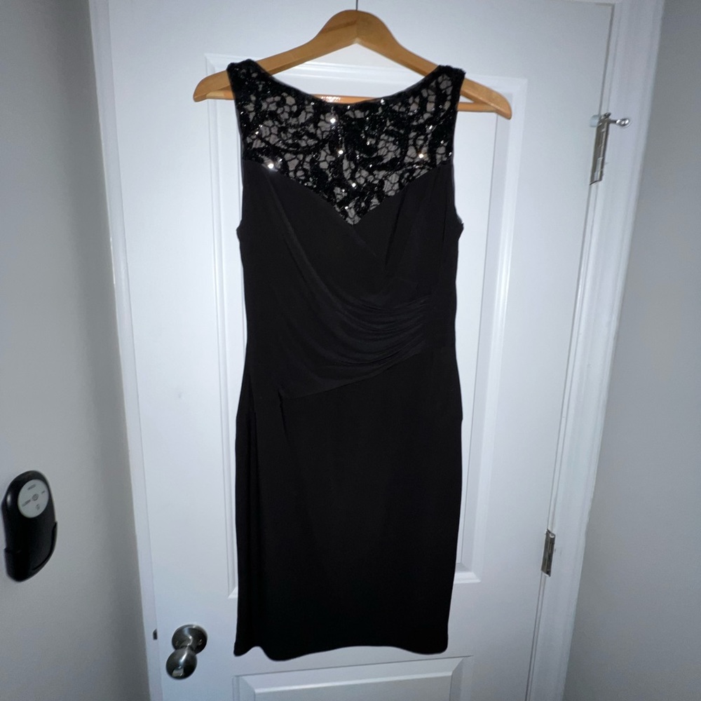 Ralph Lauren size 6 black with sequin sheer top dress